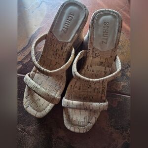 Schultz cork wedge sandals